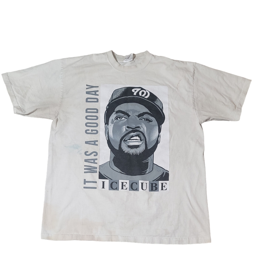 Vintage 90s Pro Team Made In USA Ice Cube It Was A Good Day T-Shirt Size 2XL B28